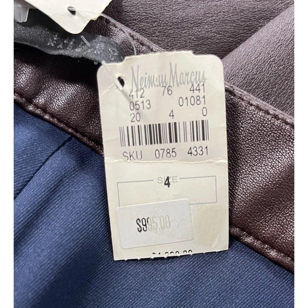 THE ROW Vintage Espresso Brown‎ 100% Lambskin Bermuda Shorts Women's Size 4 NWT - Picture 5 of 7